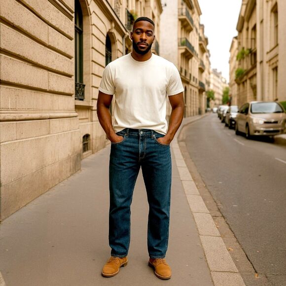 NEW Levi 559 Jeans W 36 L 34 Blue Denim Relaxed Straight Leg Mens Deep Pockets - Picture 6 of 10